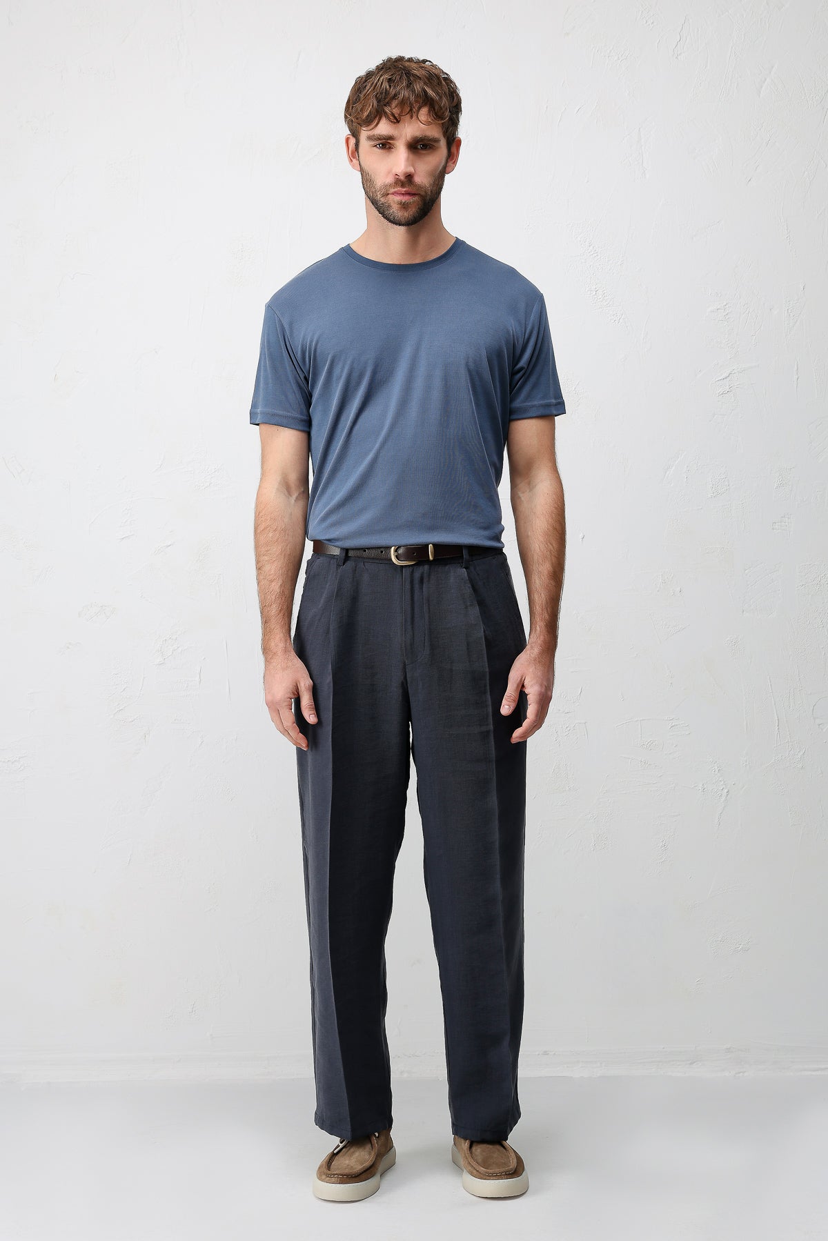 Erkek Lyocell Karışımı Pantolon Lacivert