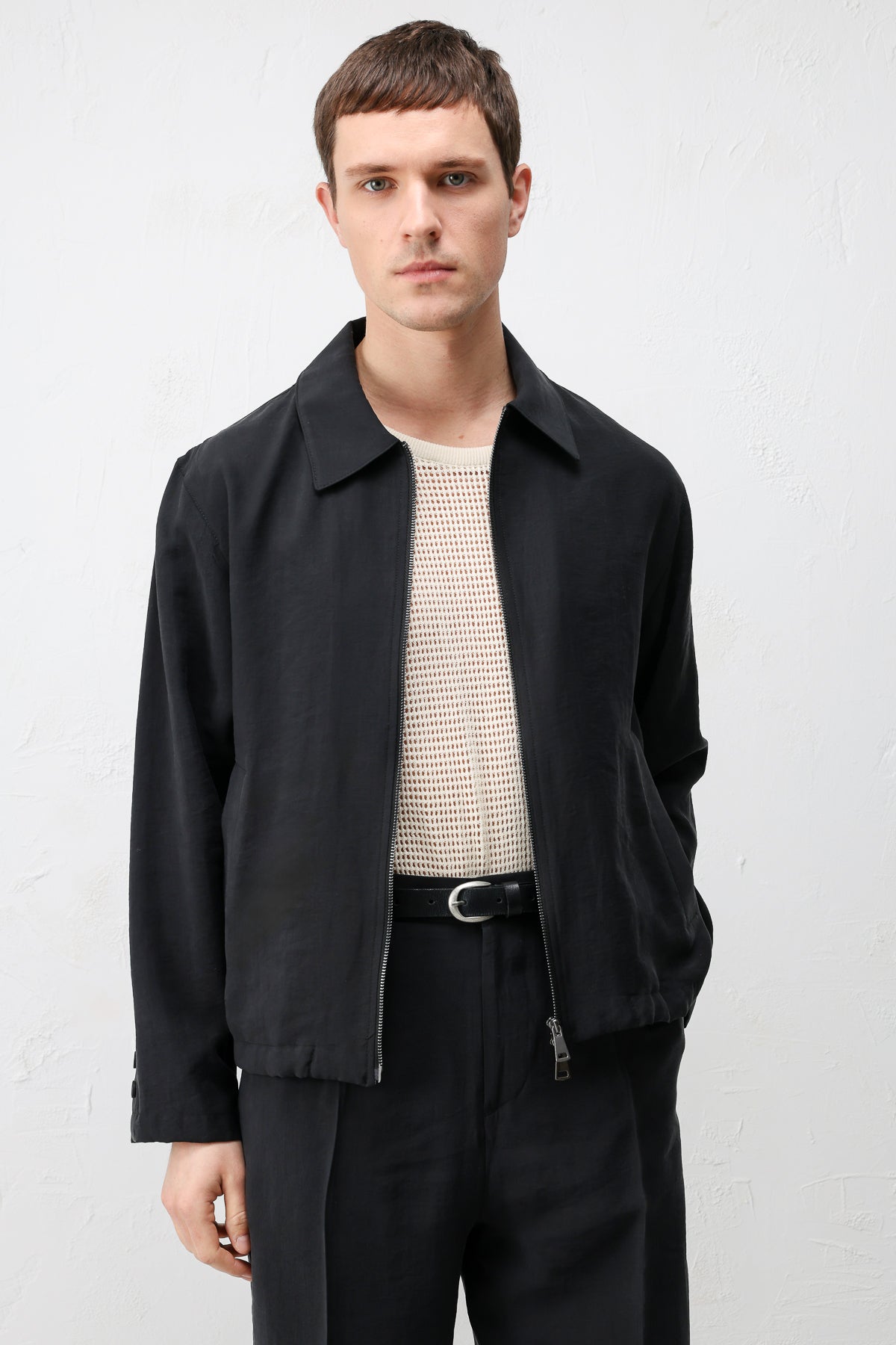 Lyocell Karışımlı Yazlık Erkek Ceket Siyah