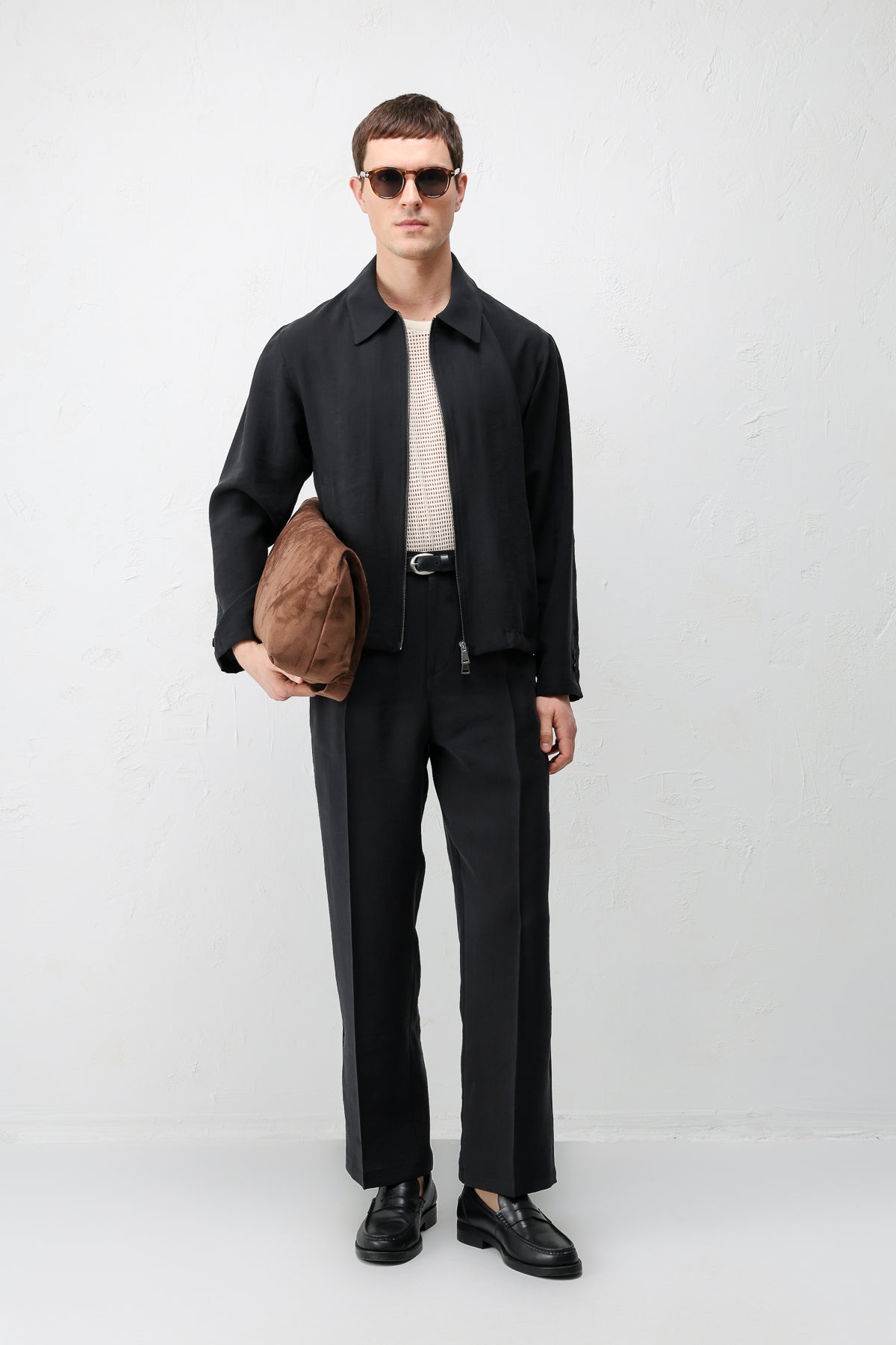 Lyocell Karışımlı Yazlık Erkek Ceket Siyah