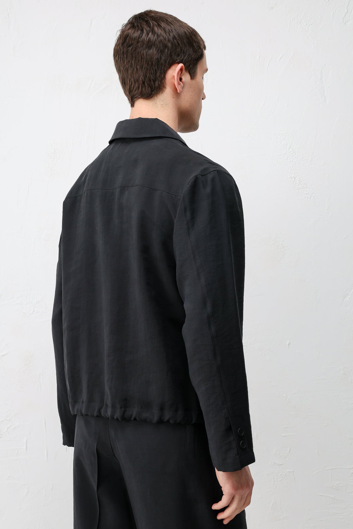 Lyocell Karışımlı Yazlık Erkek Ceket Siyah