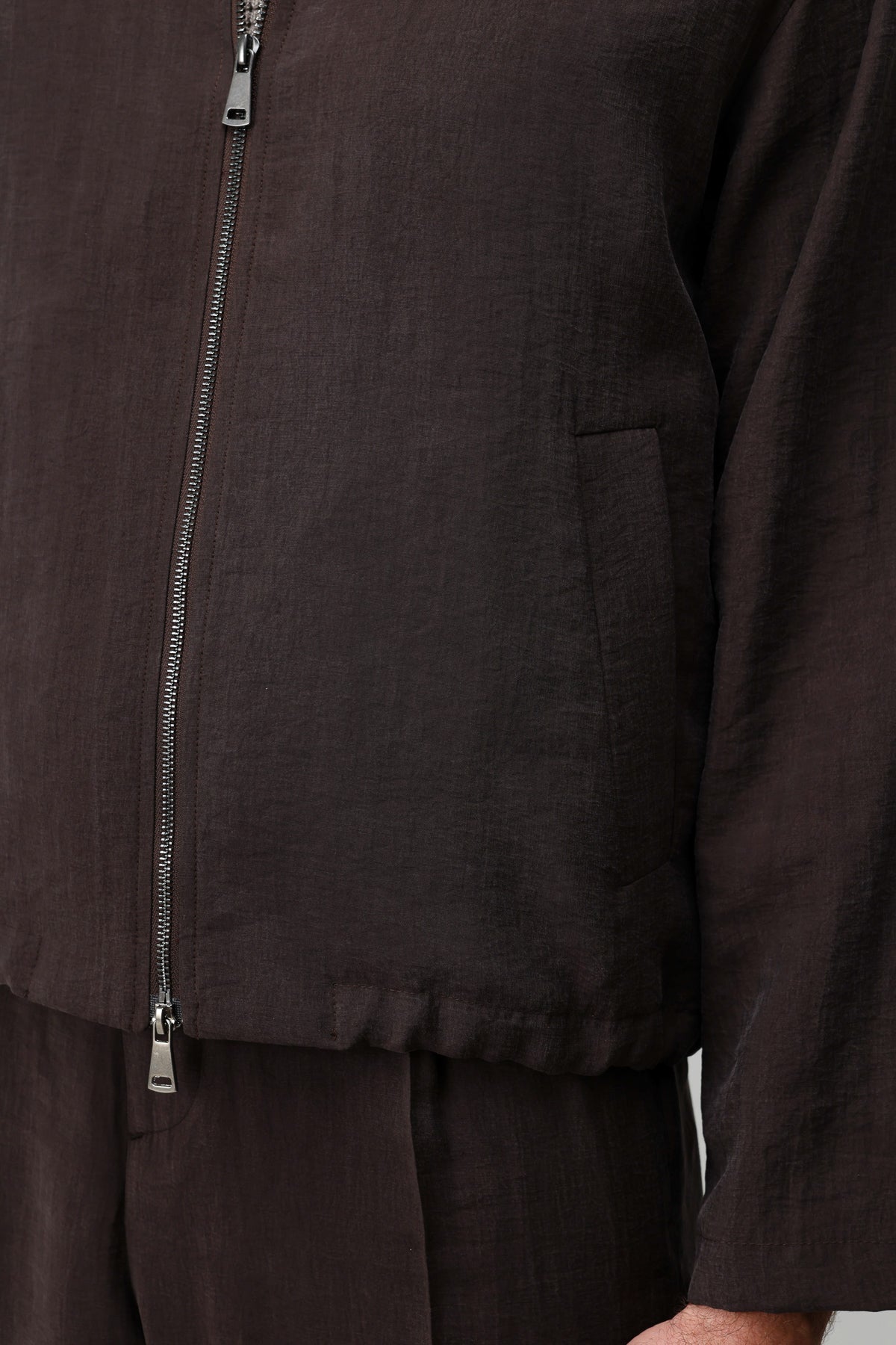 Lyocell Karışımı Yazlık Erkek Ceketi Koyu Kahverengi