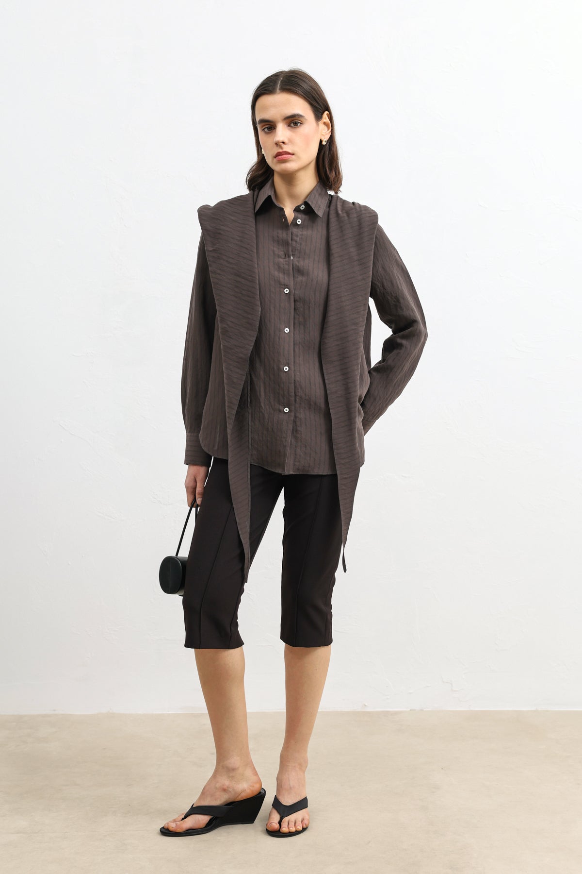 Cepli Kadın Gömlek Kahverengi