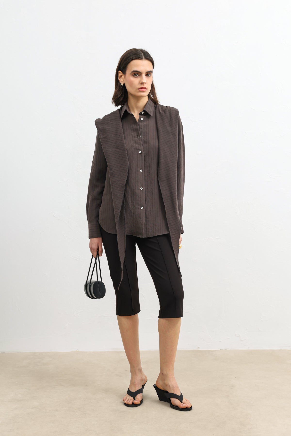 Cepli Kadın Gömlek Kahverengi