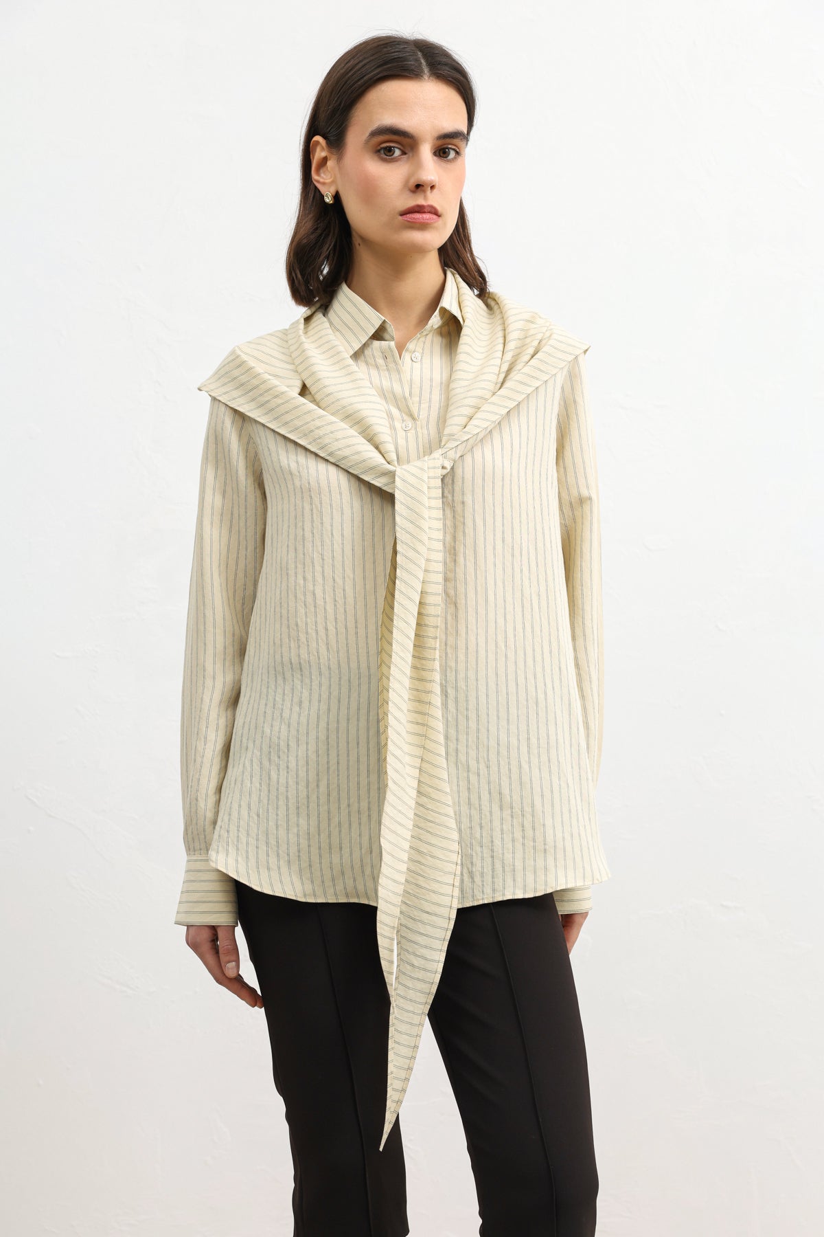 Cepli Kadın Gömlek Bej