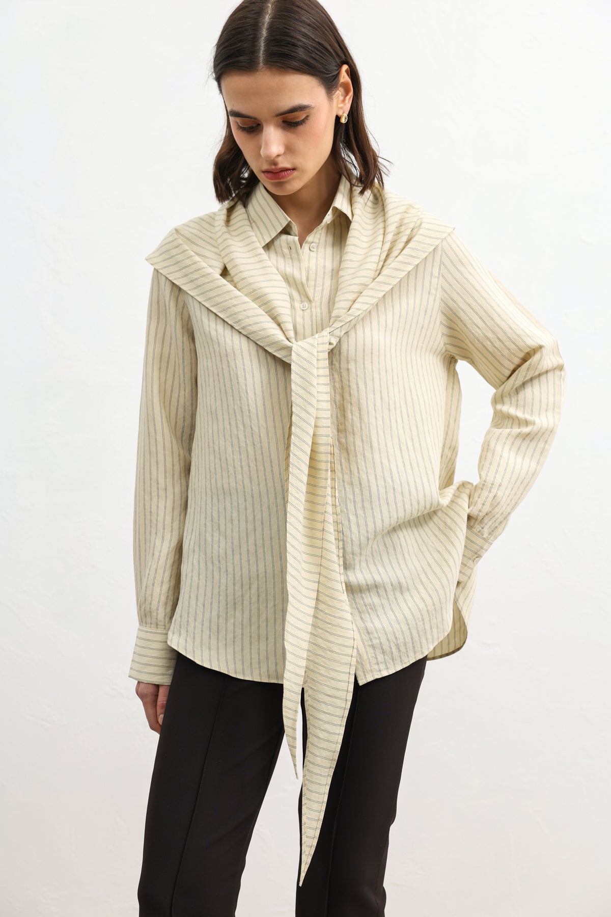 Cepli Kadın Gömlek Bej