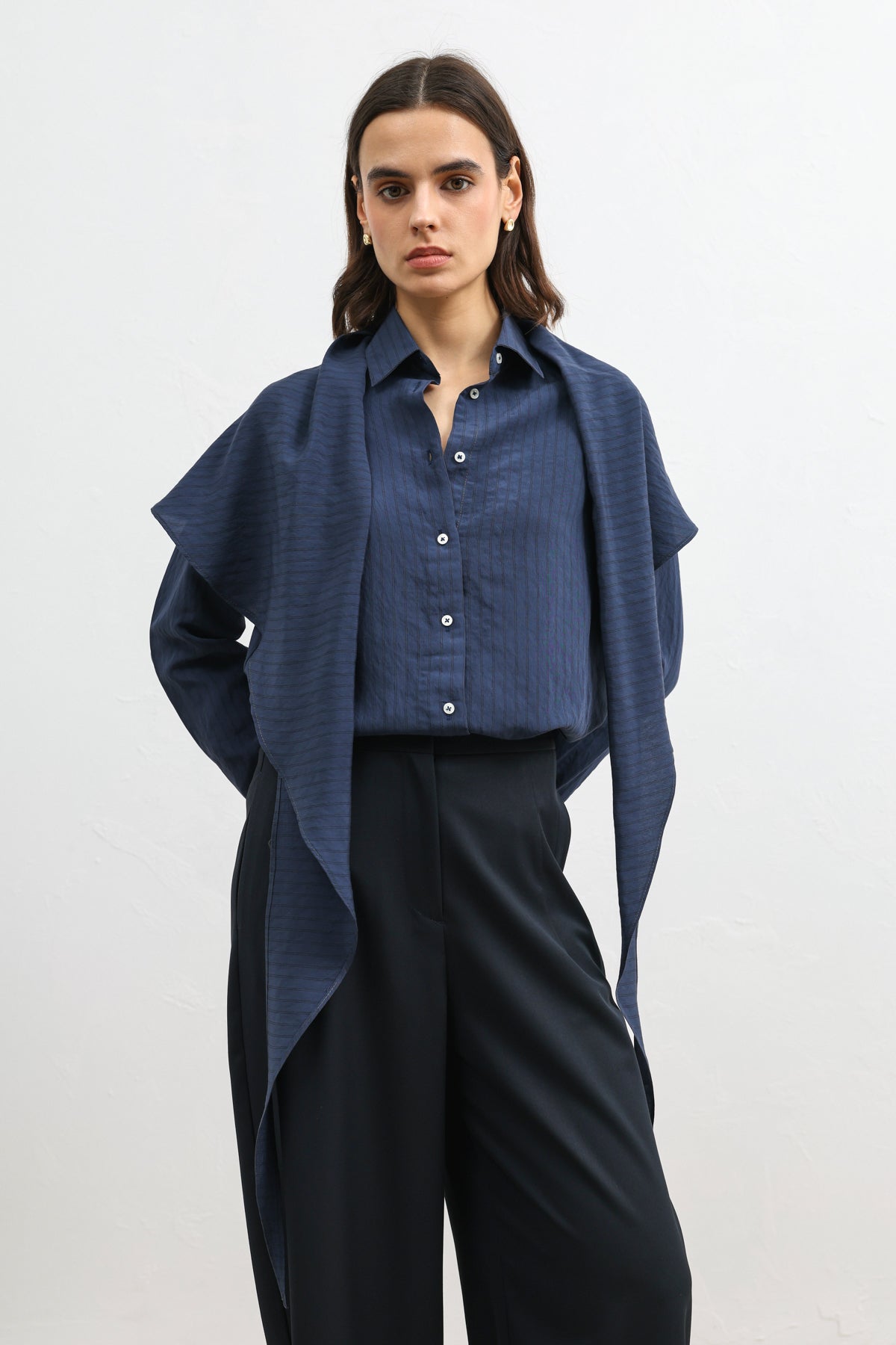 Cepli Kadın Gömleği Lacivert