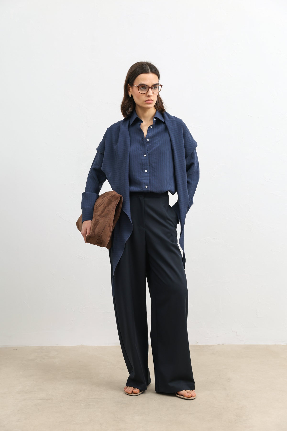 Cepli Kadın Gömleği Lacivert