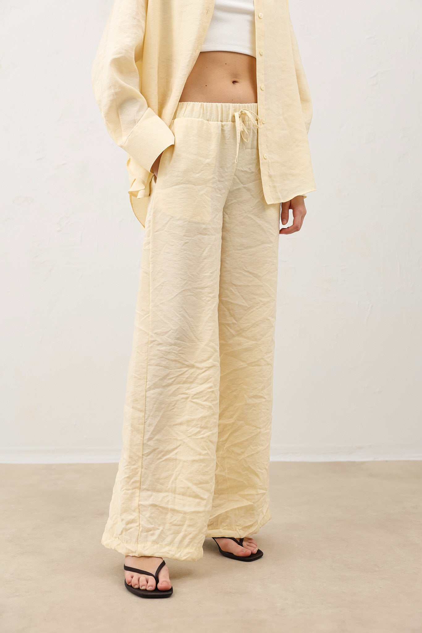 Kadın Modal Karışım Pantolon Sarı