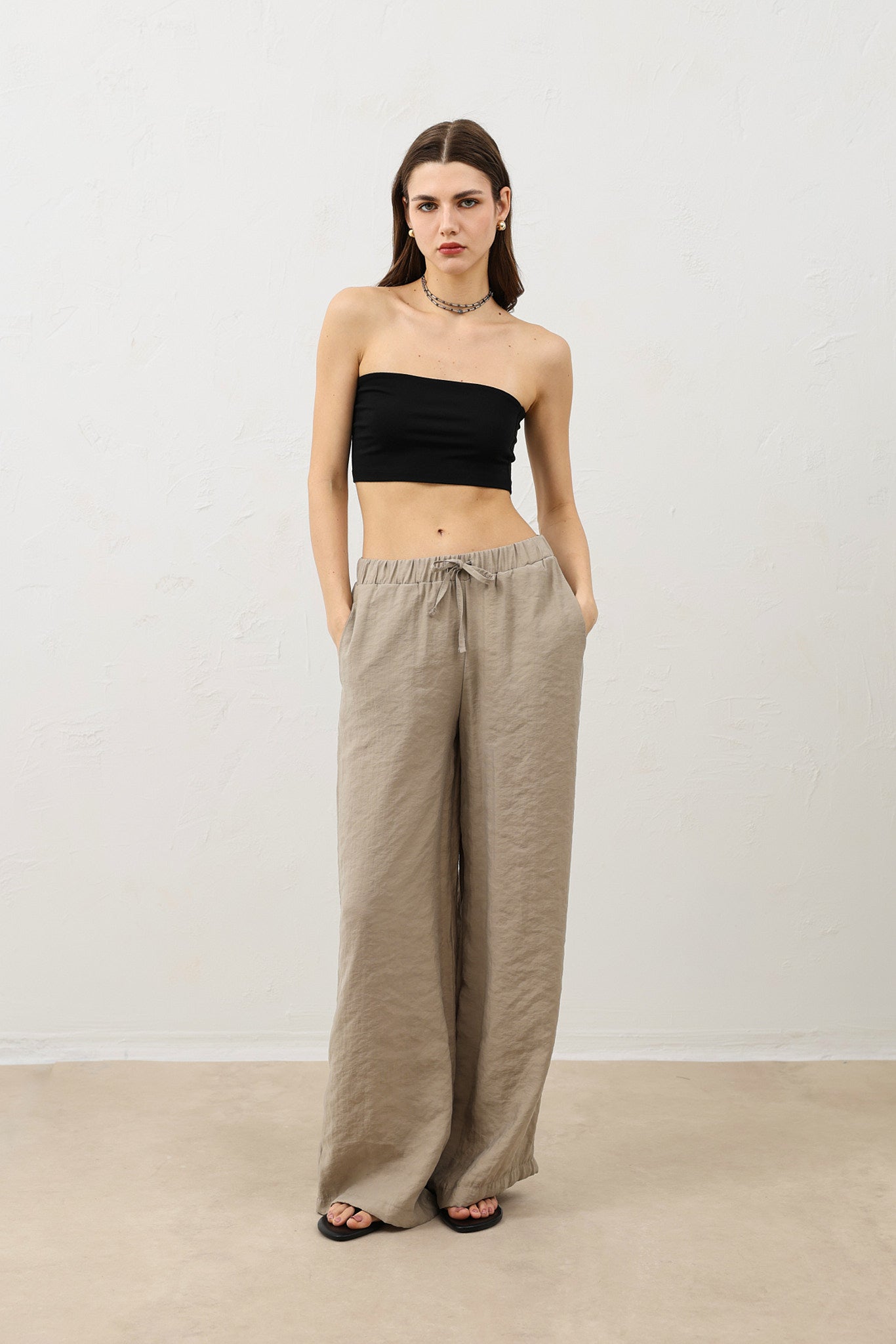 Kadın Modal Karışımı Pantolon Bej