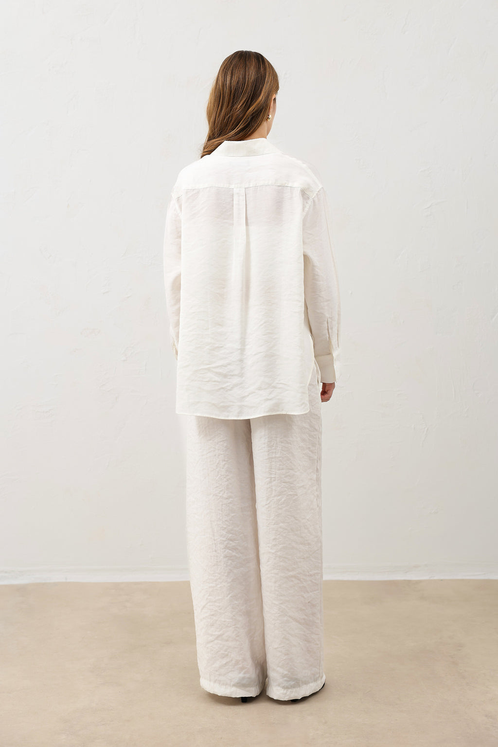 Kadın Ekru Modal Karışımlı Pantolon