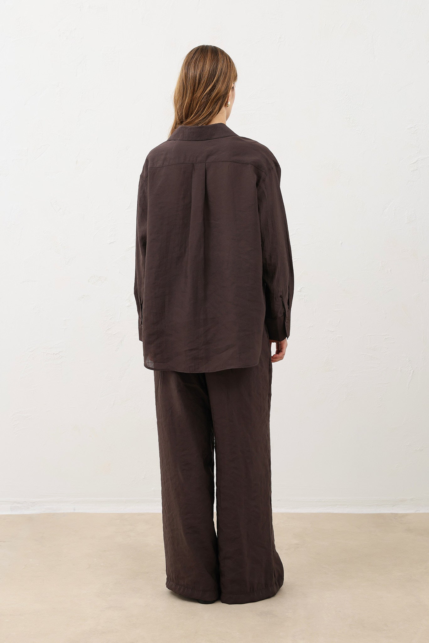 Kadın Modal Karışımı Koyu Kahve Pantolon