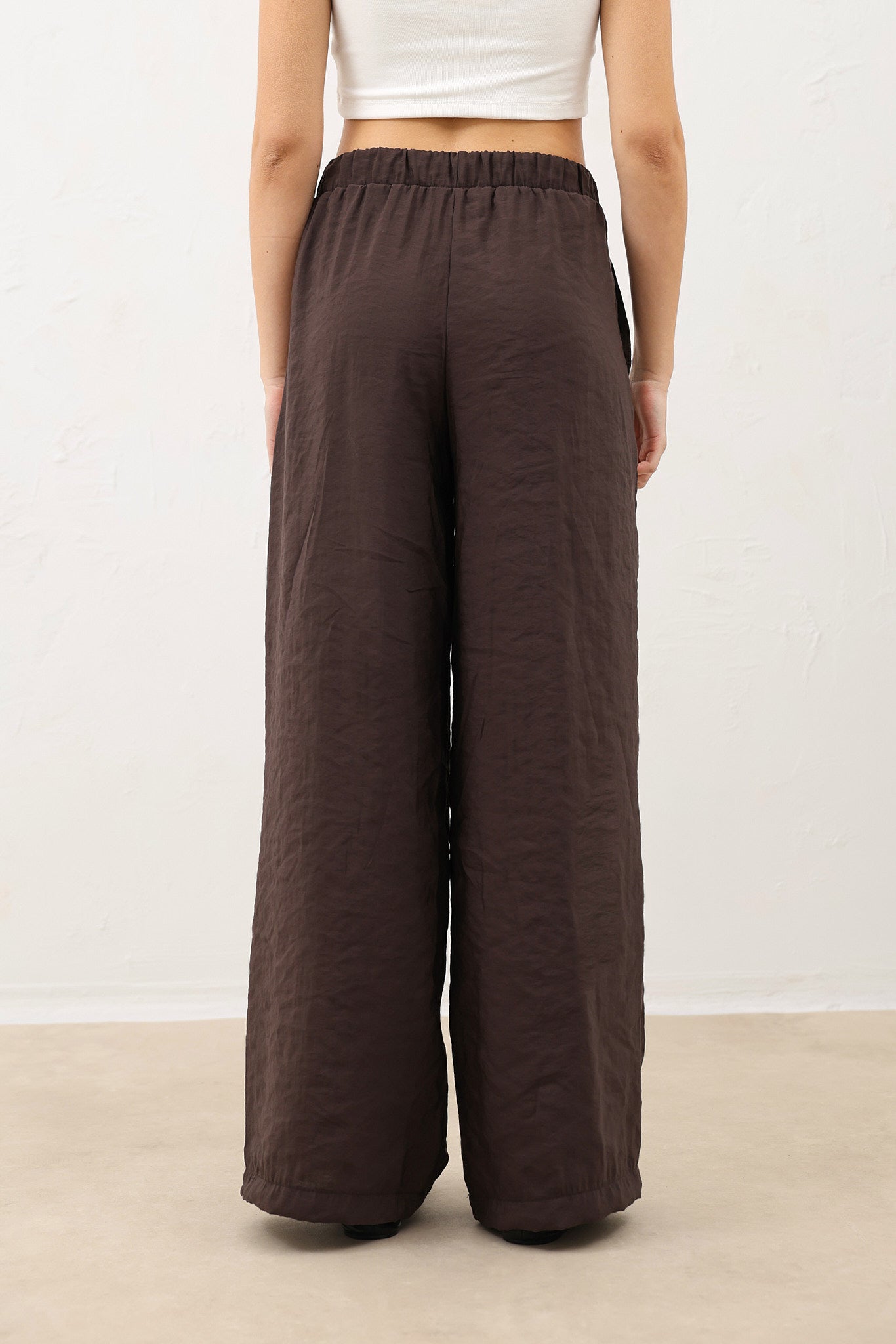 Kadın Modal Karışımı Koyu Kahve Pantolon