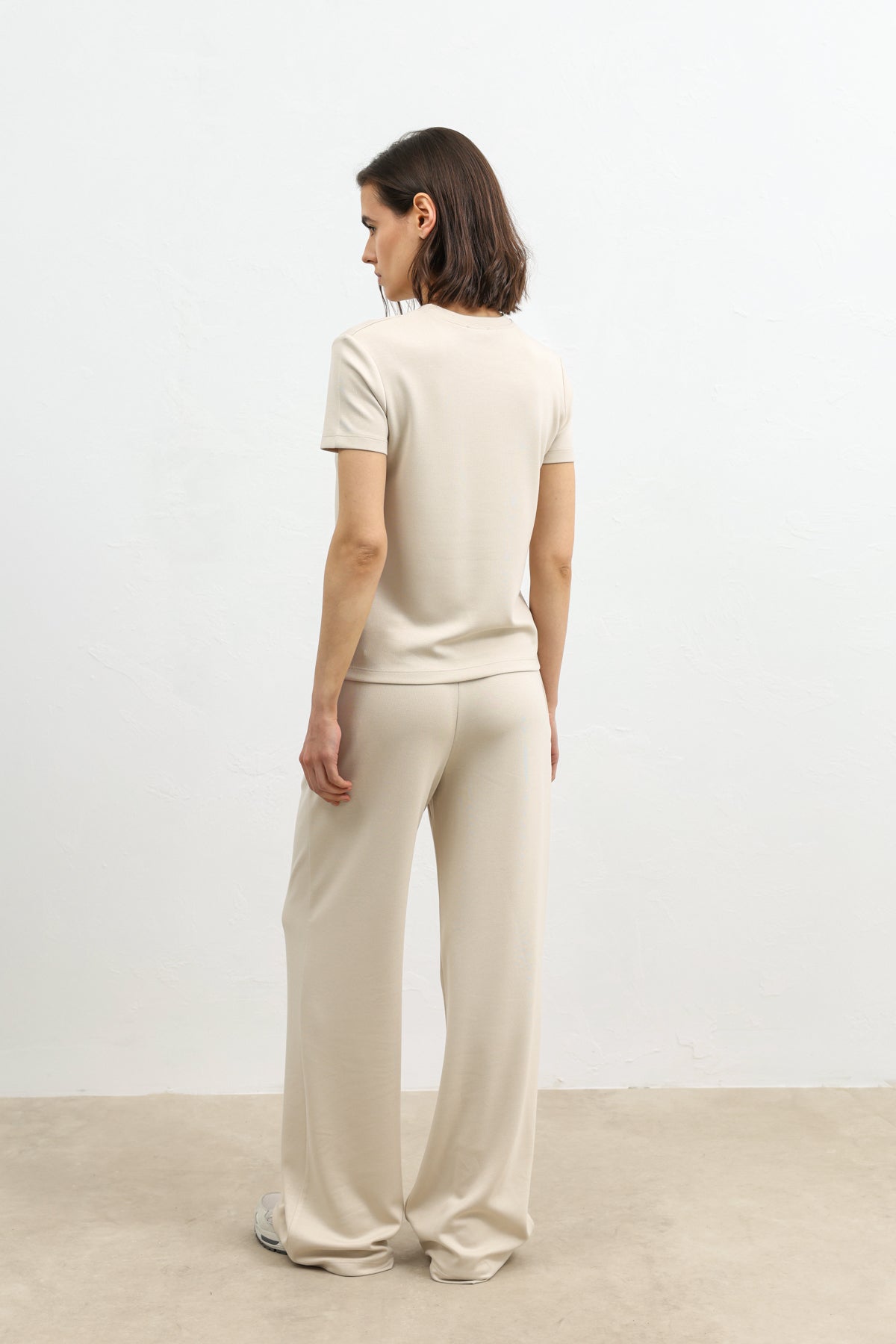 Kadın Bol Kesim Eşofman Takımı Taş Rengi